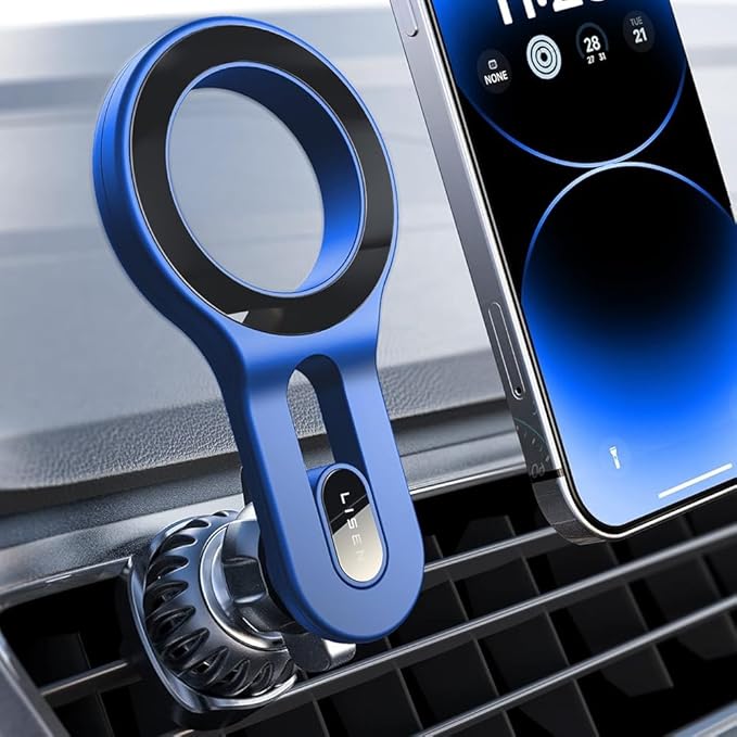 LISEN for MagSafe Car Mount, 2026 Magnetic Phone Holders for Car Air Vent Phone Mount [Ultra-Magnetic] Hands Free Cell Phone Holder Car Accessories for Men Women fit iPhone 17 16 15 14 13 Pro-Blue