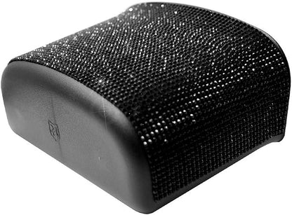 Bling Crystal Car Trash Can Auto Hanging Car Trash Can Sparkling Storage Holder Litter Container for Vehicle Office Home (Black)