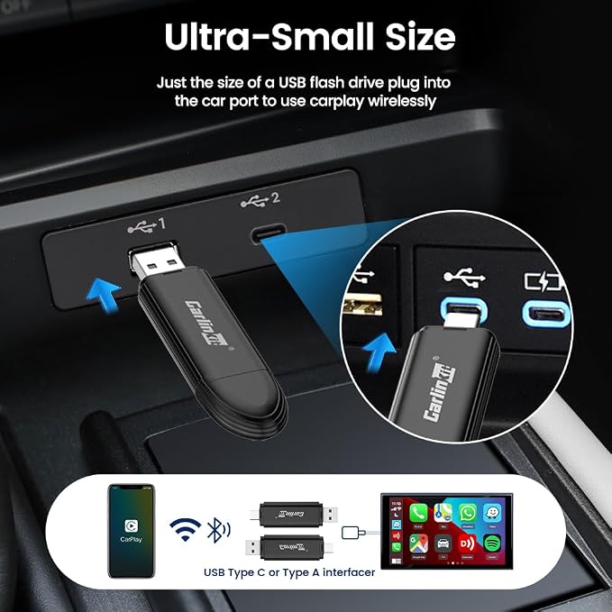 Carlinkit Wireless CarPlay Adapter MINI SE for iPhone, Convert OEM Wired to Wireless CarPlay 2026 Dongle Plug & Play Auto Connect Fast Easy Use for Cars from 2016