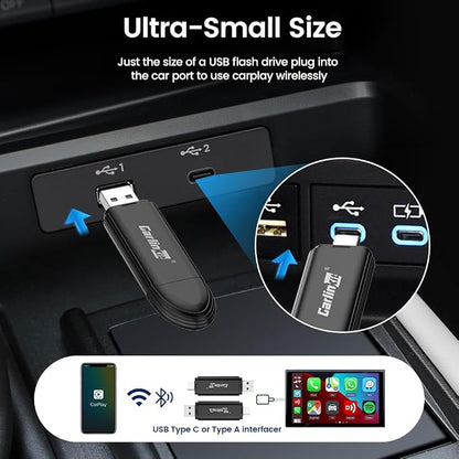 Carlinkit Wireless CarPlay Adapter MINI SE for iPhone, Convert OEM Wired to Wireless CarPlay 2026 Dongle Plug & Play Auto Connect Fast Easy Use for Cars from 2016