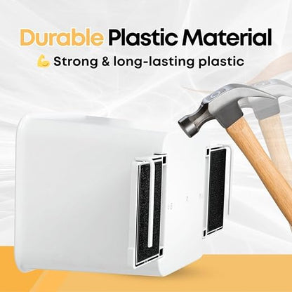 Car Trash Can for Vehicles Leakproof Compact Garbage Bin w/ Stability Flap, Anti-Slip Base, Portable Trash Holder for Cars, Trucks, SUVs, Minivans Compact, Auto Container Organizer (White, Small)