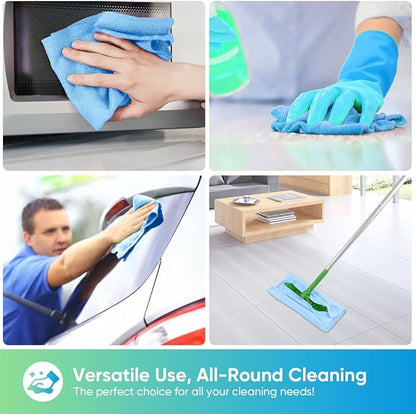 HOMEXCEL Blue Microfiber Cleaning Cloths, 20 Pack Cleaning Rags - Lint Free & Scratch-Free Microfiber Towels for Cars, House & Kitchen, Absorbent Cleaning Towels, 11.5 x 11.5 Inch