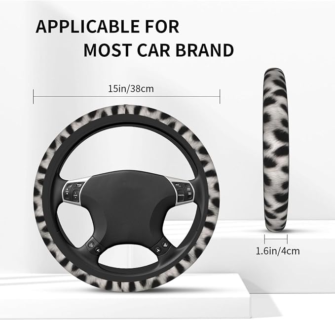 Cute Cat Print Steering Wheel Covers Non Slip Neoprene Universal 15 Inch Steering Wheel Protector Car Cover for Men Women
