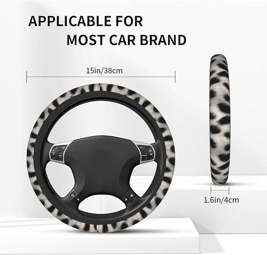 Cute Cat Print Steering Wheel Covers Non Slip Neoprene Universal 15 Inch Steering Wheel Protector Car Cover for Men Women