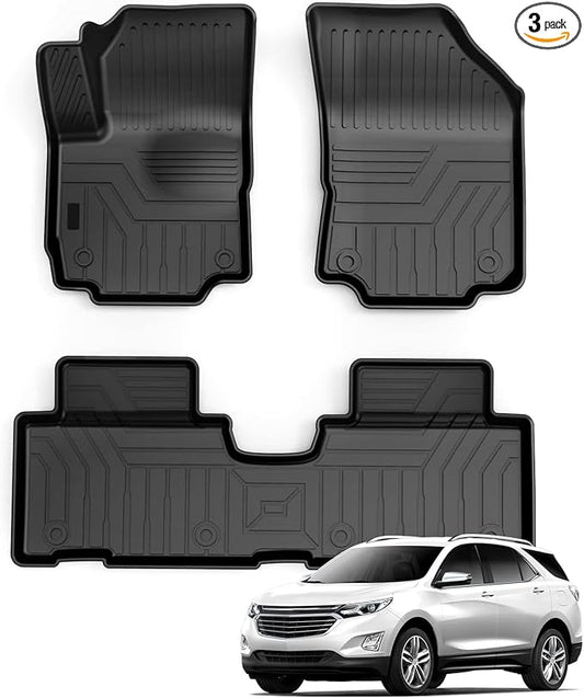 KUST Custom Fit Floor Mats for Chevy Equinox/GMC Terrain 2018-2024 (No for EV), All Weather TPE Rubber Car Mats for Equinox Accessories Front Rear 2 Row Liners, High Edges Non-Slip