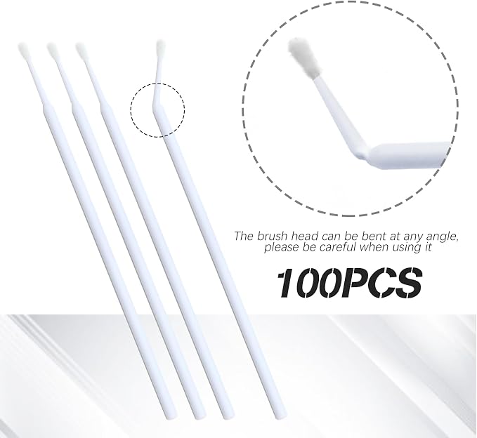 Saihisday Automotive Micro Brush Set - 100PCS 1.2MM Precision Applicators for Car Scratch Repair & Crafts (Non-Chemical Tools)