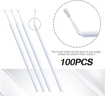 Saihisday Automotive Micro Brush Set - 100PCS 1.2MM Precision Applicators for Car Scratch Repair & Crafts (Non-Chemical Tools)