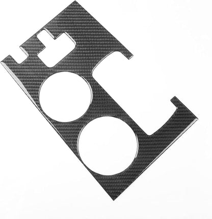 Premium Carbon Fiber Compatible with Ford Edge 2011-2014 2012 2013 SEL/Limited/SE/Sport Accessories Car Center Console Water Cup Holder Panel Cover Interior Trim Sticker Decal Black 1PC