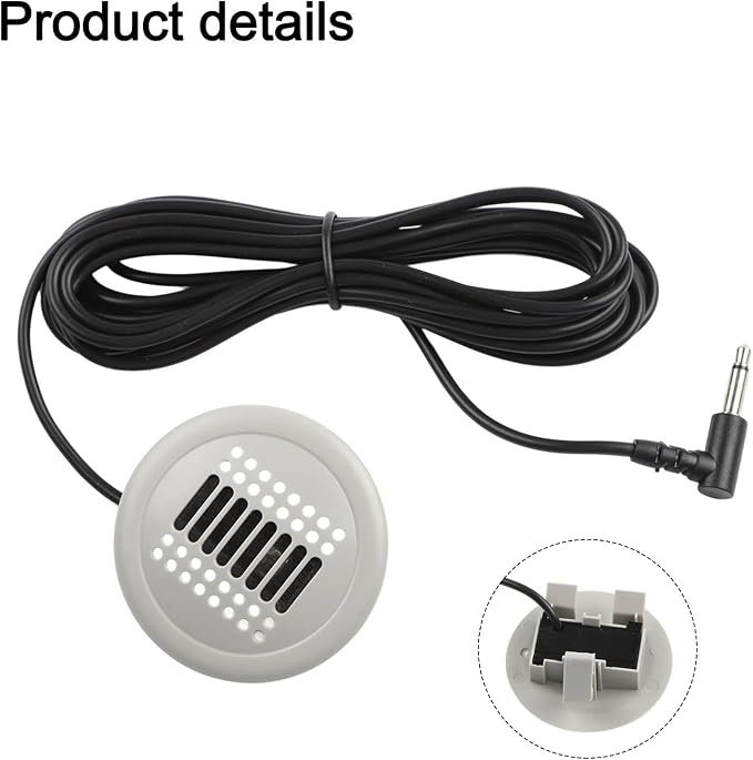 3.5mm Wired Car Audio Microphone, with 300cm Extension Cable, for Compatible for Android Navigation Radio, for BMW for Mercedes-Benz for Skoda for Multivan ABS Shell Gray