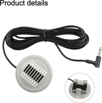 3.5mm Wired Car Audio Microphone, with 300cm Extension Cable, for Compatible for Android Navigation Radio, for BMW for Mercedes-Benz for Skoda for Multivan ABS Shell Gray
