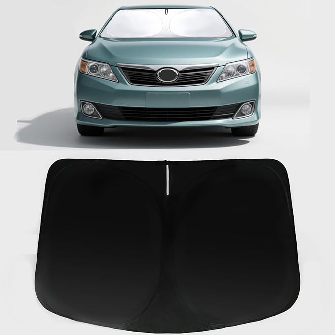 Windshield Sun Shade for 2007-2011 Toyota Camry, Car Front Window Sunshade with 240T Sun Visor Protector Blocks UV Rays Heat Sun Shield Accessories