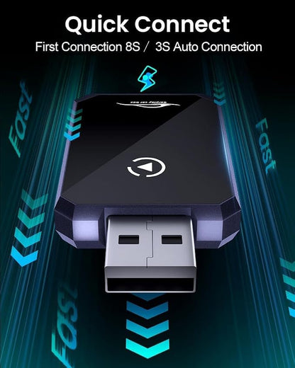 Mini Wireless CarPlay Adapter for iPhone, 2 in 1 CarPlay & Android Auto Compatible iOS10+/Android 11+, Convert Wired to Wireless Adapter for Apple Carplay, Stable Control & No Delay, w/USB-C