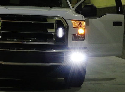 iJDMTOY Super Slim Flush Mount 6-LED Daytime Running Light/Auxiliary Driving Lighting Kit Compatible with Truck SUV Grille or Bumper Mount, Xenon White