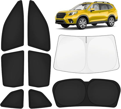 KUST Car Window Shades for Subaru Forester 2019-2024 Windshield Sun Shade Side Window Cover UV Block Privacy Protection Accessories for Camping Blackout Rear Back Full Set 8PCS