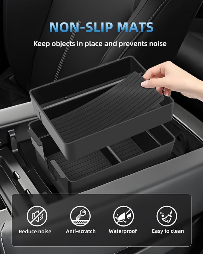 Center Console Organizer for 2024-2026 Lexus TX 350/500h/550h+, Armrest Storage Box with Removable Rubber Mat, 2024 2025 2026 Lexus TX 350/500h/550h+ Accessories