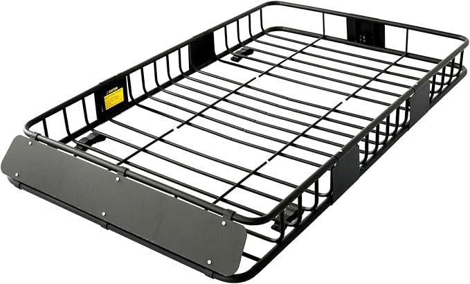 Season Guard Roof Rack Cargo Carrier Basket, 64" x 39" x 4" Heavy Duty Steel Rooftop Luggage Rack with Extension & Wind Fairing, Universal Car Top Storage for SUV, Truck, Jeep, Van, Camping Travel