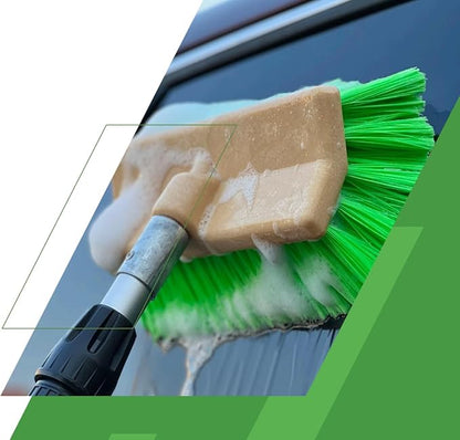 MICRO TEC 10" Truck Wash Brush Head - Soft Bristle Car Wash Brush, RV Boat Cleaning Brush, Bi-Level Auto Detailing Brush, Chemical Resistant Vehicle Wash Brush Head, Green - Pack of 1