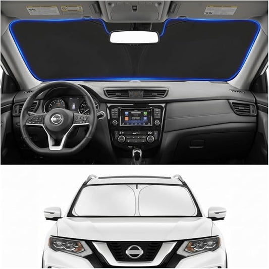 Windshield Sun Shade Sunshade for Nissan Rogue 2014-2020 | Custom Fit Windshield Cover, Blocks UV Rays, Multi-Layer Heat Shield, Durable Frame, Easy Fold & Storage