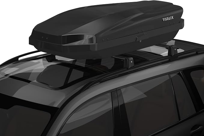 21 Cu Ft Cargo Box, Hard Shell Roof Cargo Carrier with Security Keys, 70.08" x 34.57" x 14.53" Roof Box, Dual-Sided Opening, Tool-Free Install, Black