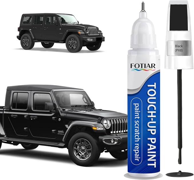 Black PX8 Touch up Paint for Jeep-Exact Match Scratch Repair Kit 2-In-1 Premium Car Paint Pen for Chips & Nicks
