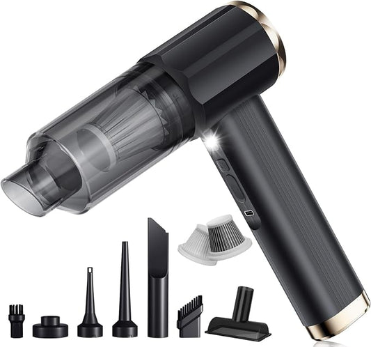 Handheld Vacuum for Car, 24000Pa Cordless Car Vacuum Cleaner with Blower and Inflator, Lightweight Portable Vacuum for Pet Hair, Crumbs, Keyboard, Sofa, Black