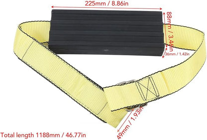 2 Pcs Tire Traction Straps with Work Gloves, Emergency Anti Slip Traction Straps for Trucks and Large SUVs, Non Slip ABS Material, Quick Installation for Snow Mud and Slippery Road