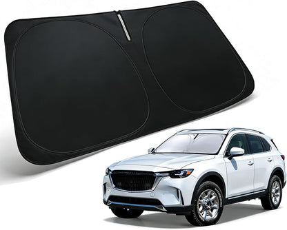 Windshield Sun Shade for 2024 2025 2026 Mazda CX-90 CX90 PHEV Accessories, Car Front Window Sun Visor & Heat Shield | 240T Sunshade Protection Blocks UV Rays Keep Your Car Cooler