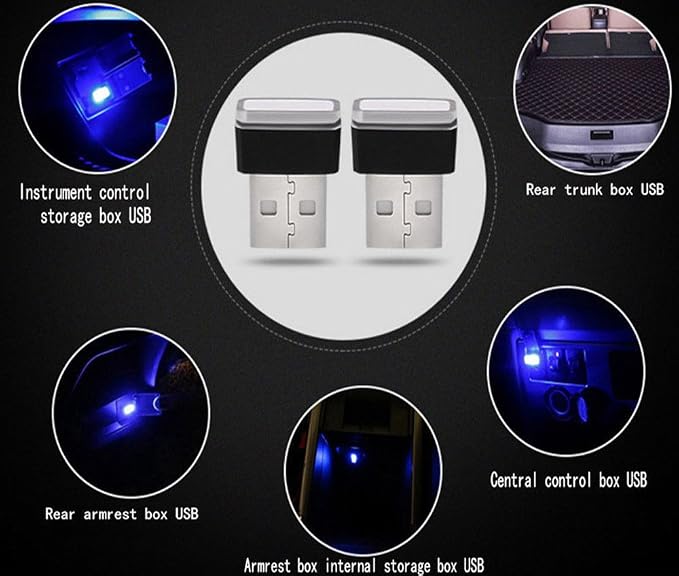 iJDMTOY Purple Magenta USB Plug-in Miniature/Nano LED Car Interior Ambient Accent Lighting Kit