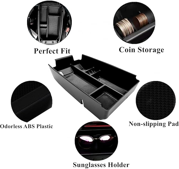 Center Console Organizer Interior Storage Box Fits for Ford Escape 2020 2021 2022 2023 2024 2025 2026 and 2021 2022 2023 2024 2025 2026 Bronco Sport Accessories