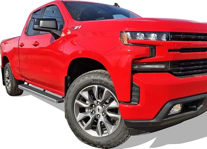 APS 304 Stainless Steel Polished 5in Side Steps Compatible with Silverado Sierra 1500 2019-2026 Extended Cab & 2500 3500 2020-2026 (Exclude 19 1500 LD)(Silverado 1500 LTD Sierra 1500 LD 2022)