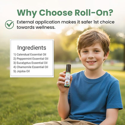 Herb Tantra Itch Soothe Kids Roll On, Natural Fast Anti Itch Bug Bite Relief After Mosquito, Bee Sting, Camping & Travel Essential Stick, Contains Chamomile & Calendula Oil