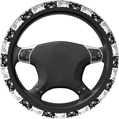 Cat Steering Wheel Covers Non Slip Neoprene Universal 15 Inch Steering Wheel Protector Car Cover for Men Women