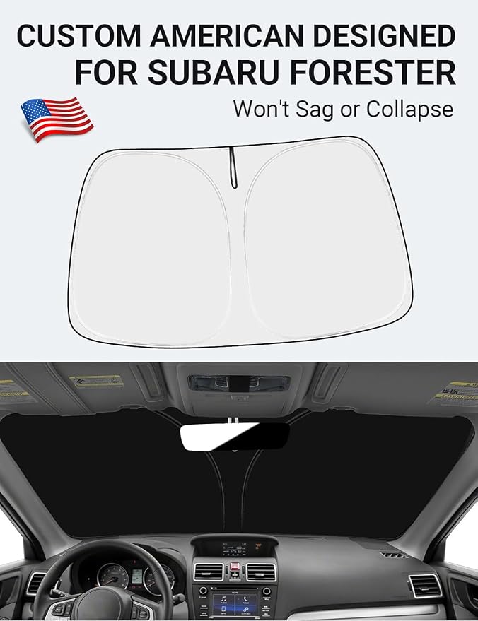 Proadsy 2026 Upgrade Front Windshield Sun Shade Foldable Sunshade Protector Custom Fit 2015-2018 Forester Crossover Base Premium Sport Limited Accessories