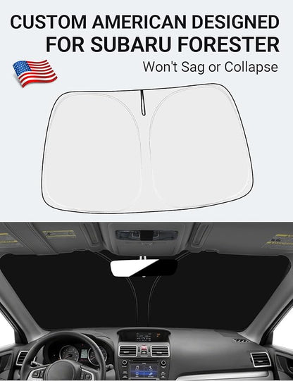 Proadsy 2026 Upgrade Front Windshield Sun Shade Foldable Sunshade Protector Custom Fit 2015-2018 Forester Crossover Base Premium Sport Limited Accessories