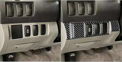 NVCNX Real Premium Carbon Fiber for Toyota 2nd Gen Tacoma Accessories 2005-2015 2006 2007 2008 2009 2010 2011 2012 2013 2014 Car Dash Driver Side Button Panel Cover Interior Trim Sticker Decal 4PCs