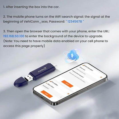 Carlinkit Mini SE Pro Wireless Android Auto & CarPlay Adapter, 2-in-1 Mini Converts Wired to Wireless Dongle for USB-C/A Plug and Play Low Latency Portable/iPhone iOS 10+ / Android 11+