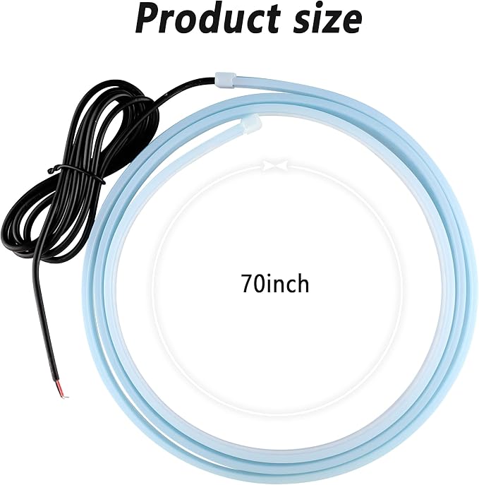 Car LED Hood Light,Waterproof LED Light Strips Cool Monochromatic Car LED Light for Lights Exterior,Universal Auto Accessories (70ich White)