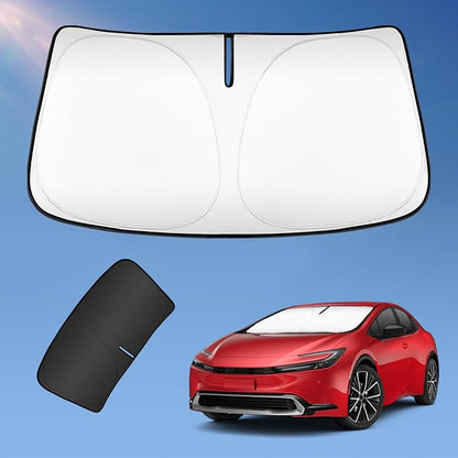 Sun Shade Sunshade for Toyota Prius XW50 2016-2023 Windshield Cover, (NOT for Prius C or Prius V) 4-Layers Sun Shield 250T Silver Coating Sun Visor Window Shade Car Accessories