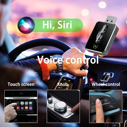 Wireless CarPlay Adapter for iPhone (2026 Upgraded) - Plug & Play USB-C/Type-C Adapter Converts Wired to Wireless CarPlay Android Auto (2-in-1) Multi-Device Support, Lag-Free iOS 10+