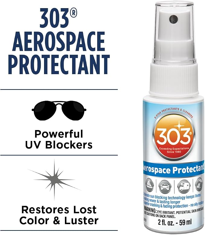 303 Products Aerospace Protectant – UV Protection – Repels Dust, Dirt, & Staining – Smooth Matte Finish – Restores Like-New Appearance – 2 Fl. Oz. (30302-16PK)