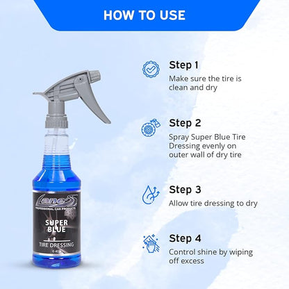 LANE'S Super Blue Tire Dressing + New Aluminum Spray Bundle Kit | Car Tire Shine Spray | Rim Cleaner & Shine | Best Tire Shine, Best Rim Cleaner | Protection from Cracks & UV Rays | Non-Greasy | 16oz