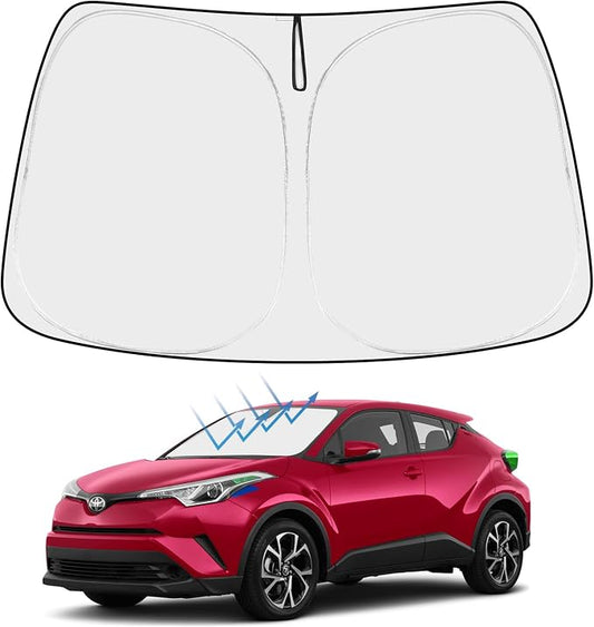 Proadsy 2026 Upgrade Front Windshield Sun Shade Foldable Sunshade Protector Custom Fit 2018-2022 CH-R C-HR CHR, XLE Premium CUV Winter Accessories
