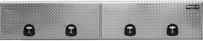 Buyers Products 1701770 Topsider Truck Tool Box, 18x16x96 Inch Diamond Tread Aluminum, Dual Flip-Up Doors, Locking Compression Latches, Weather Resistant, No-Drill Mount, Made in USA