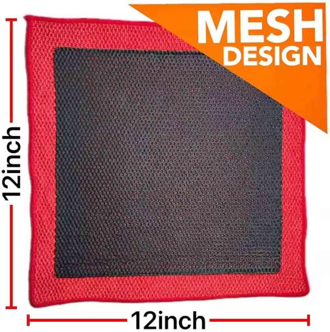 Upgrade Clay Towel 3.0 Ver - Clays Towel for Car Detailing to Remove Paint Overspray, Water Spots,Tree Sap,Rail Dust from Paint,Glass,Plastic Surfaces,Fine Grade Clay Bar Towels (3Pcs-Red, 12" x 12")