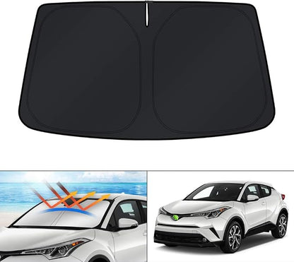 KUST Windshield Sun Shade for Toyota CHR 2018-2023 CH-R Window Accessories Sun Visor Foldable Sunscreen Block UV Rays Keep Car Cooler