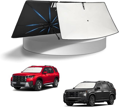KUST Sun Shade Umbrella for Honda Pilot 2016-2025 2026 | Custom Fit Windshield Sunshade | Foldable Sunshade with Bendable Handle | Blocks Heat & UV Scratch Resistant Keep Your Car Cool Sunshield