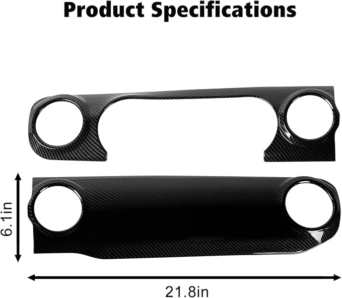 RT-TCZ Carbon Fiber Center Console Trim Cover Dashboard Control Panel Cover Decorative Interior Accessories for Jeep Wrangler JL JLU & Gladiator JT 2018-2023