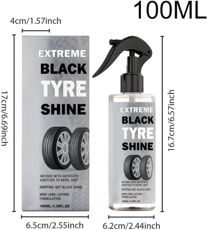 Rubber Finish Enhancer, Automotive Tire Polishing Spray, Quick Shine with Hydrophobic Layer, Long Lasting Wheel Treatmentz, Minimal Clean Style, Motorcycle Truck Use for Detailing