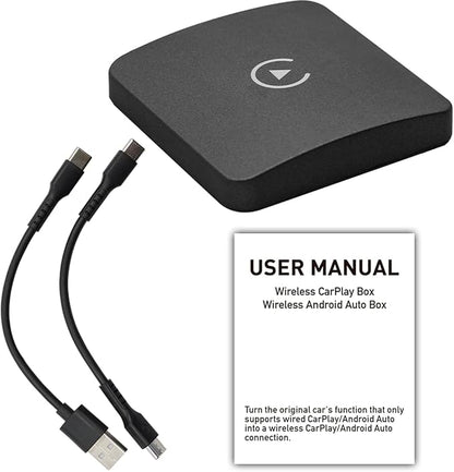 Car Wireless Carplay Box Wireless Android Auto Converter Box 5.0 Bluetooth Support Wireless Carplay Adapter Compatible for Automobile Player Black