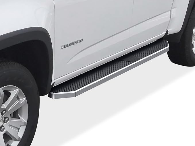 APS Polished Running Boards Compatible with Chevy Colorado GMC Canyon 2015-2026 Crew Cab (Side Steps Side Bars) 6in Wide 304 Stainless Steel